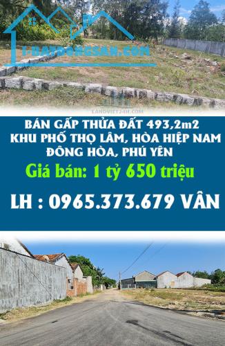 BÁN GẤP THỬA ĐẤT 493,2m2 KHU PHỐ THỌ LÂM, HÒA HIỆP NAM, ĐÔNG HÒA, PHÚ YÊN. - 4