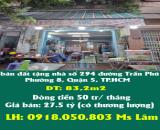 Chính chủ bán đất tặng nhà số 294 đường Trần Phú, Phường 8, Quận 5.