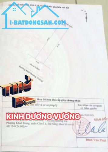 BÁN ĐẤT MT ĐƯỜNG 15m KINH DƯƠNG VƯƠNG- HOÀ MINH-LIÊN CHIỂU