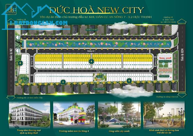 ĐỨC HÒA NEW CITY  chỉ với 179 triệu – mua đất TẶNG CĂN HỘ 40m2 , MIỄN PHÍ 100% học phí - 1