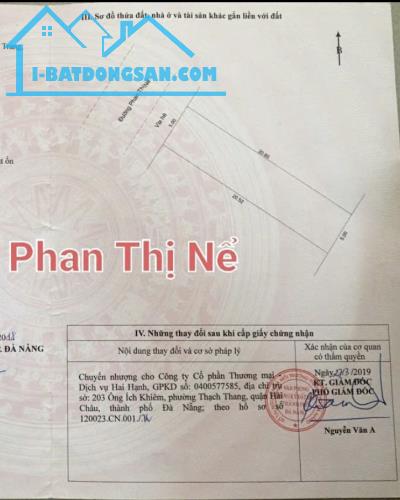 BÁN ĐẤT MT PHAN THỊ NỂ-HOÀ MINH-LIÊN CHIỂU