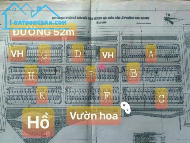 Bán đất dịch vụ Hán Lữ, Khai Quang, Lô H32. Giá 3.2 tỷ - 4