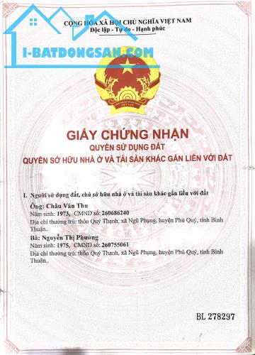 CẦN BÁN LÔ ĐẤT ĐẸP TẠI HUYỆN PHÚ QUÝ- BÌNH THUẬN - 1