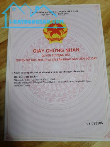 Bán đất Huyện Gò Quao, Kiên Giang, 1981.8m2 sẵn SHR chỉ 100tr/m. Lh:0988679171 - 1