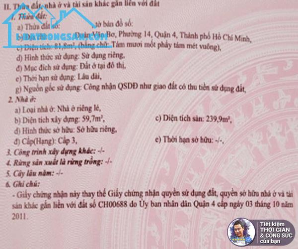 BÁN CĂN HỘ DỊCH VỤ 82M2. HOÀN CÔNG 4 TẦNG. 14 PHÒNG. 50 TRIỆU/THÁNG. HẺM 4M. ĐẤT HIỆN HỮU - 3