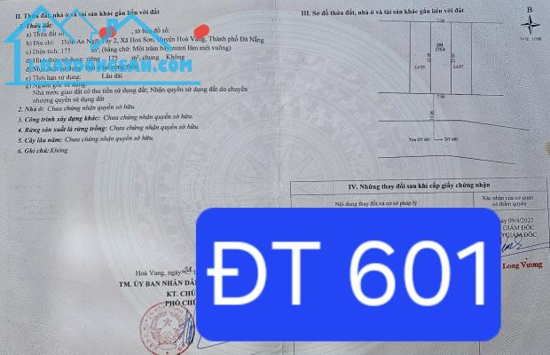 🔴💥Bán đất MT đường ĐT601 Hòa Sơn, Hòa Vang, Đà Nẵng