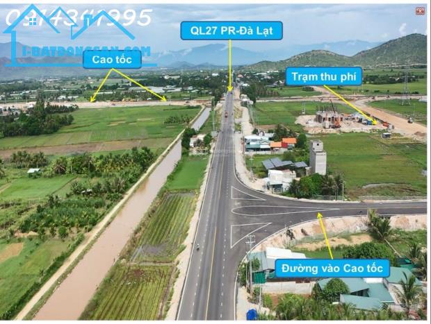 Nút giao cao tốc Cam Lâm Vĩnh Hảo. Mặt QL27A, 20x50m sân bay Thành Sơn 5km, QL1 6km - 1