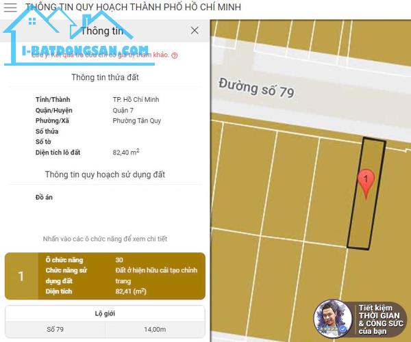 BÁN NHÀ MẶT TIỀN ĐƯỜNG SỐ 79, PHƯỜNG TÂN QUY. ĐƯỜNG 14M. NHÀ CẤP 4. BỀ NGANG KHỦNG 4M - 1