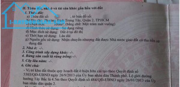 Bán đất thổ cư Hẻm đường số 5 Phường Bình Trưng Tây Quận 2 ngang 5.08m x19,89m - 1