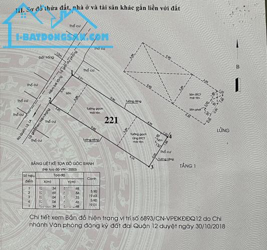 Hàng hiếm nhà 1/ NGUYỄN THỊ KIỂU TTH ,Q12  2Tx 114m2 . Giá chỉ  4.8  tỷ (TL). - 4