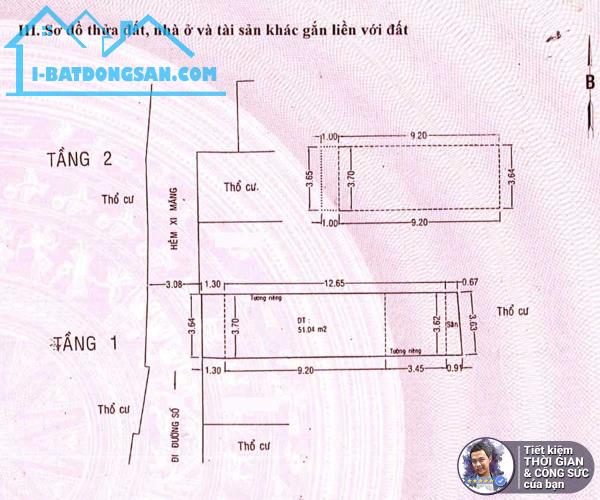 BÁN NHÀ HẺM 1 SẸC ĐƯỜNG SỐ 10, P.TÂN QUY. 54M2. 3,7M X 14,6M. HẺM THÔNG 3,1M. SÁT MẶT TIỀN - 1