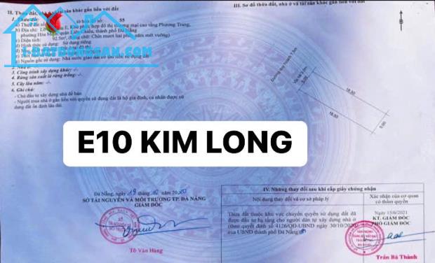 BÁN ĐẤT 2 LÔ LIỀN KỀ E10 KIM LONG ĐƯỜNG NGUYỄN SINH SẮC-HOÀ MINH-LIÊN CHIỂU