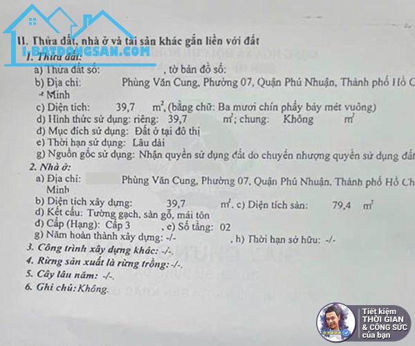 BÁN NHÀ ĐƯỜNG PHÙNG VĂN CUNG. 40M2. 4MX10M.2 TẦNG. 2 NGỦ. KHÔNG QUI HOẠCH.500M TỚI QUẬN 1 - 2