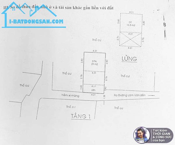 BÁN NHÀ 30 LÂM VĂN BỀN. 37M2. NHÀ MỚI 2 TẦNG. 2 PHÒNG NGỦ. HẺM THÔNG. KHÔNG BỊ QUI HOẠCH - 3