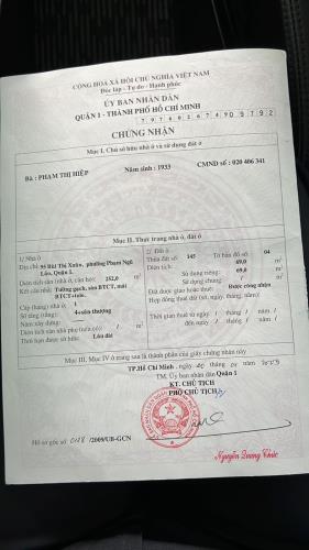 Bán nhà số 95 Bùi Thị Xuân. Phường Phạm Ngũ Lão. Quận 1 33 tỷ TL - 1