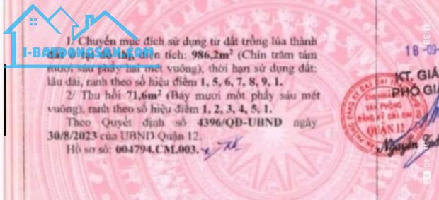 BÁN (1.105M2) ĐẤT VÀ NHÀ MẶT TIỀN ĐÔNG HƯNG THUẬN 17, QUẬN 12. GIÁ 45 TỶ TL