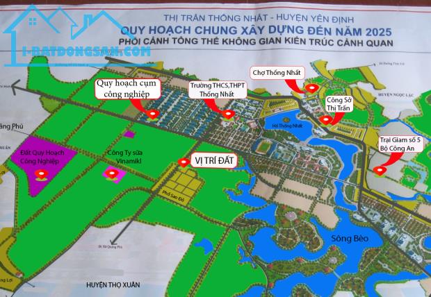 Bán đất thị trấn Thống Nhất - Yên Định , cách khu quy hoạch công nghiệp 500m