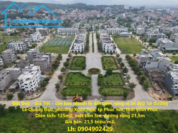 Đất Đẹp - Giá Tốt – cần bán nhanh lô đất tiềm năng vị trí đẹp tại TP Phúc Yên, tỉnh Vĩnh