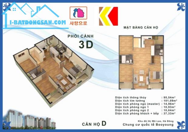 Cần bán căn hộ góc 3 ngủ, 3 mặt thoáng tại tầng 14 tòa CT7 chung cư BooYoung, Mỗ Lao, Hà Đ