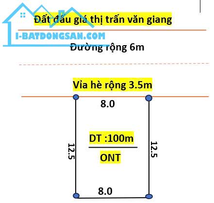 Bán 2 lô đất đấu giá gần vòng xuyến văn giang diên tích 100.8m, 100m co vỉa hè - 1