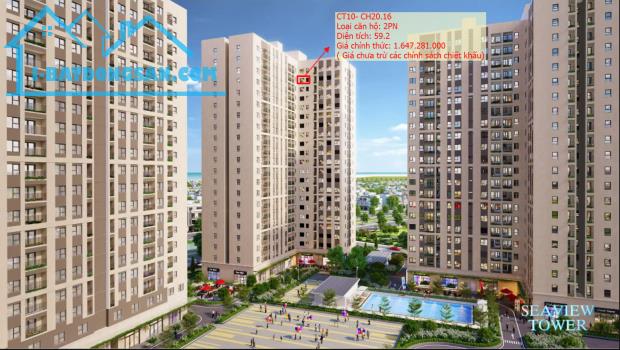 Độc quyền căn 2PN Seaview Tower view nội khu & hồ - 1