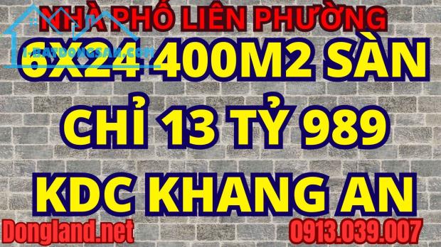 Nhà phố KDC Khang An Quận 9 (Sổ hồng cầm tay) 6x24 400m2 SD 5PN Còn 13tỷ989 Sát The Global