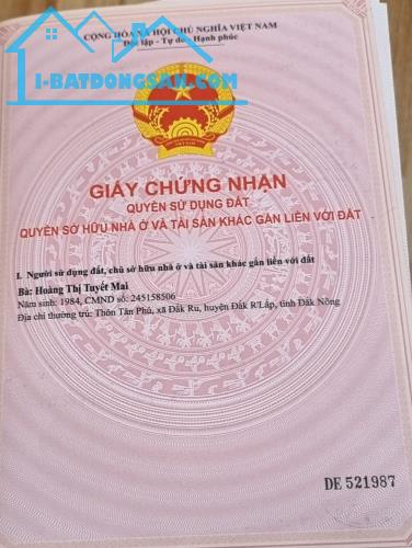 Cần bán nhanh lô đất thôn Châu Thành , Xã Đắk Rũ, Huyện Đắk RLấp, Tỉnh Đắk Nông.