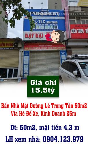 Bán Nhà Mặt Đường Lê Trọng Tấn 50m2, Vỉa Hè Để Xe, Kinh Doanh 25m - 5