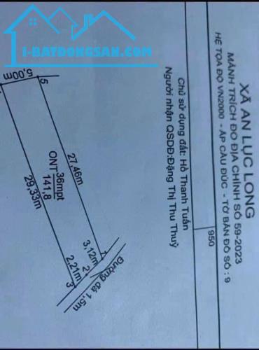 Chính chủ 2 lô liền kề - Đất thổ xã An Lục Long, ấp Cầu Đúc, Châu Thành, Long An