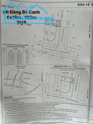 Bán Gấp Lô đất (6x22) Mặt Tiền Trương thị Như, Xuân Thới Sơn, Hóc Môn. Chỉ 3.5T/1 nền. - 3