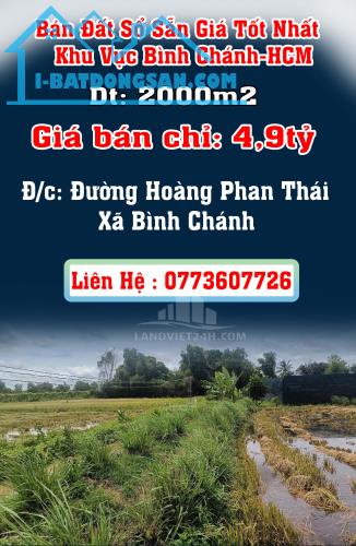 Chính Chủ Bán Đất Sổ Sẵn Giá Tốt Nhất Khu Vực Bình Chánh-HCM