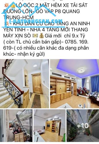 NHÀ MỚI 5PHÒNG NGỦ- SÂN THƯỢNG -XE HƠI TRONG NHÀ P14- GÒ VẤP-HCM - 5