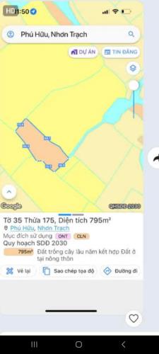 ĐẤT THỔ CƯ PHÚ HỮU, ĐỒNG NAI - DT 795 MÉT VUÔNG- GIÁ 6 TỶ THƯƠNG LƯỢNG