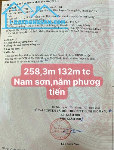 258m có 132m thổ cư tại chục chính kinh doanh Nam Sơn- Nam Phương Tiến- Chương Mỹ 15tr/m2 - 2