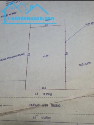 LÔ ĐẤT THÔNG SỐ ĐẸP 835M2 NGANG 20M NỞ HẬU MẶT TIỀN ĐƯỜNG LINH TRUNG CHỈ 54TR/M2 - 3