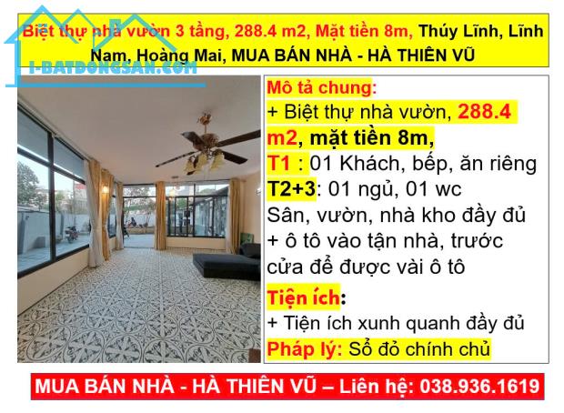 Biệt thự nhà vườn 3 tầng, 288.4 m2, Thúy Lĩnh, Lĩnh Nam, Hoàng Mai, HÀ THIÊN VŨ - 5