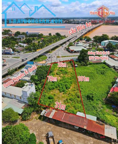 Bán 2500m² đất mặt tiền Vành Đai 3,hiện là Bùi Hữu Nghĩa P. Hoá An. Giá bán 50 tỷ TL.