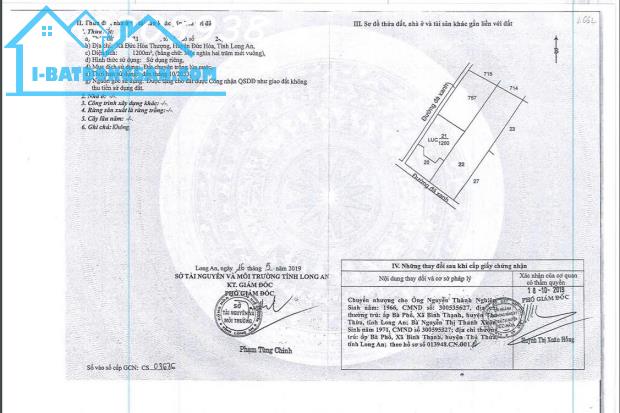 Đất siêu đẹp - 2 mặt tiền đường DT823D - Vị trí trung tâm - Gần KCN Đức Hòa - 4