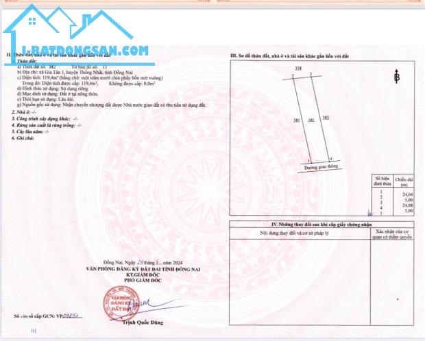 Bán đất nền vị trí đẹp, giá siêu hời tại Xã Gia Tân 1, Thống Nhất, Đồng Nai