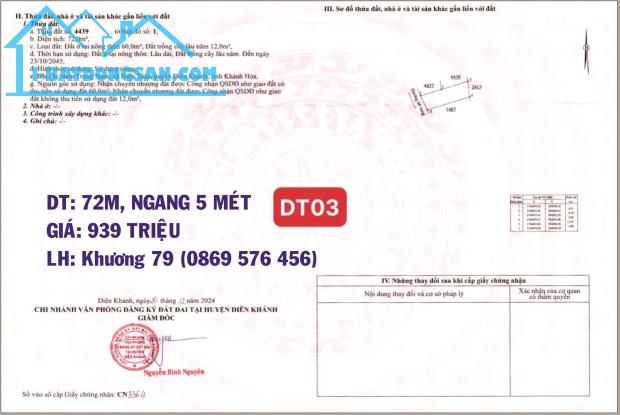 BÁN ĐẤT TẠI XÃ DIÊN TOÀN DIÊN KHÁNH KHÁNH HOÀ - 3