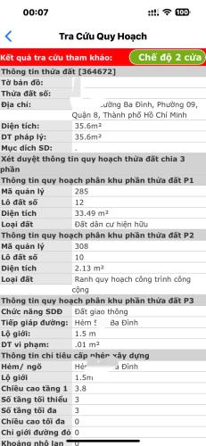 Bán nhà căn góc Ba Đình p9 Q8. Gần 36m2 ngang 5.5m, 15m ra mặt tiền, SHR, chỉ 3,88TY. TL - 1