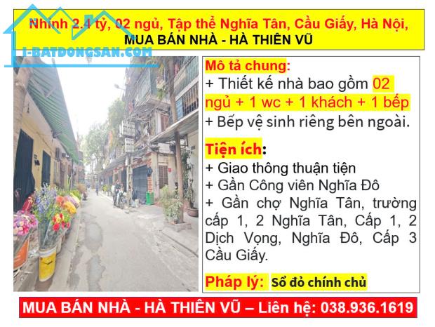 Nhỉnh 2.4 tỷ, 02 ngủ, Tập thể Nghĩa Tân, Cầu Giấy, Hà Nội, MUA BÁN NHÀ - HÀ THIÊN VŨ - 5