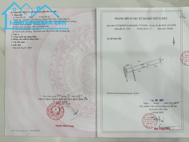 Chính Chủ Cần Bán Lô Đất Vị Trí Đẹp Tại Đức Hoà, Long An - 2