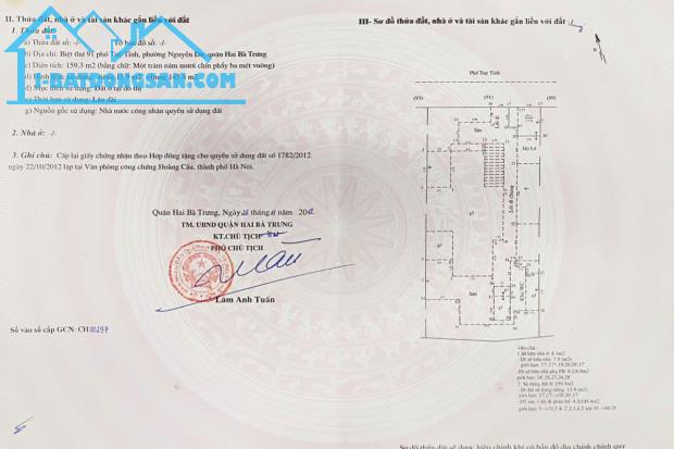 Bán nhà 2 tầng mặt phố số 91 Tuệ Tĩnh, phường Nguyễn Du, quận Hai Bà Trưng,Sổ đỏ chính chủ
