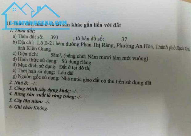 ĐẤT ĐẸP - GIÁ TỐT - VỊ TRÍ ĐẮC ĐỊA Tại Phường An Hoà, Thành phố Rạch Giá, Tỉnh Kiên Giang - 1