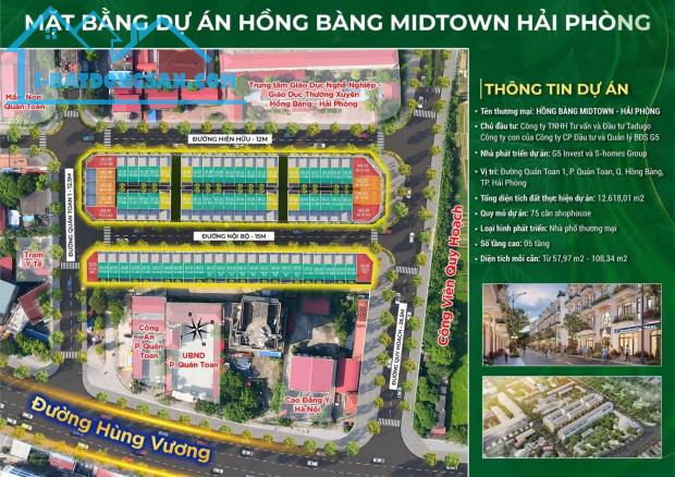 Bán 75 lô liền kề Hồng Bàng Midtown 57-108m2, giá từ 4,9 tỷ. Hotline: 0968 968 605 - 5