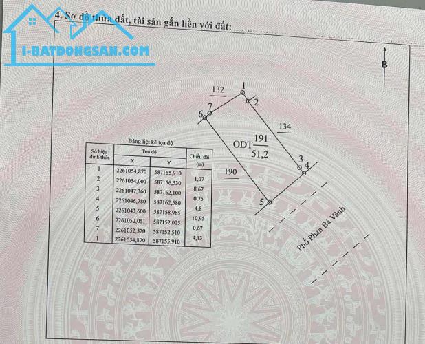 Em chào bán lô đất 51,2 m mặt đường Phan Bá Vành