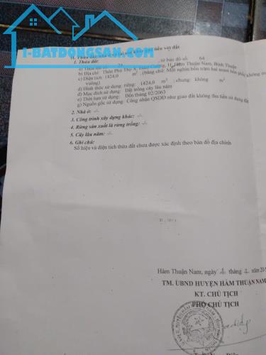 CHÍNH CHỦ CẦN BÁN NHANH LÔ ĐẤT ĐẸP  Phú Thọ, Hàm Cường, Hàm Thuận Nam, Bình Thuận - 2