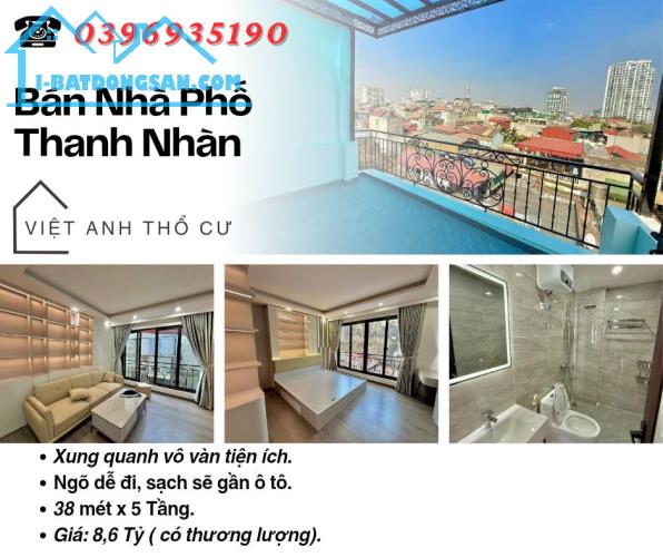 Bán nhà phố Thanh Nhàn, Trung Tâm Quận, Tiện Ích Bạt Ngàn, Giá: 8.6 Tỷ, Lh: 0396935190.