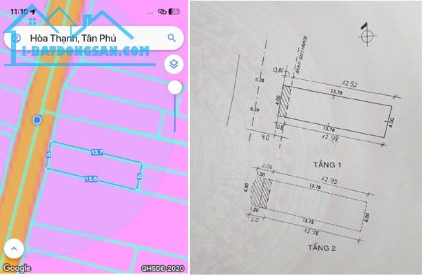 NHÀ GẦN LŨY BÁN BÍCH QUẬN TÂN PHÚ, 56M2, HẺM XE HƠI 8M, NHỈNH 6 TỶ - 4